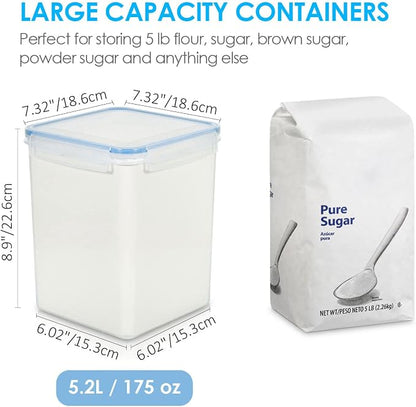 Vtopmart Large Food Storage Containers 5.2L / 175oz, 4 Pieces BPA Free Plastic - Image 2