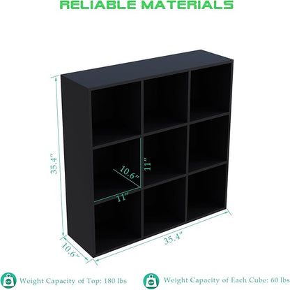 9-Cube Storage Shelf Bookcase - Image 3