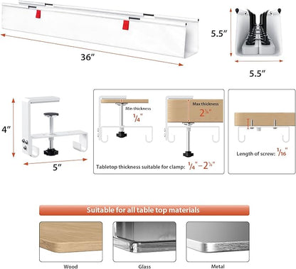 Univivi No Drill Under Desk Cable Management Tray, Clamp/Screw Mount Desk Cable - Image 4