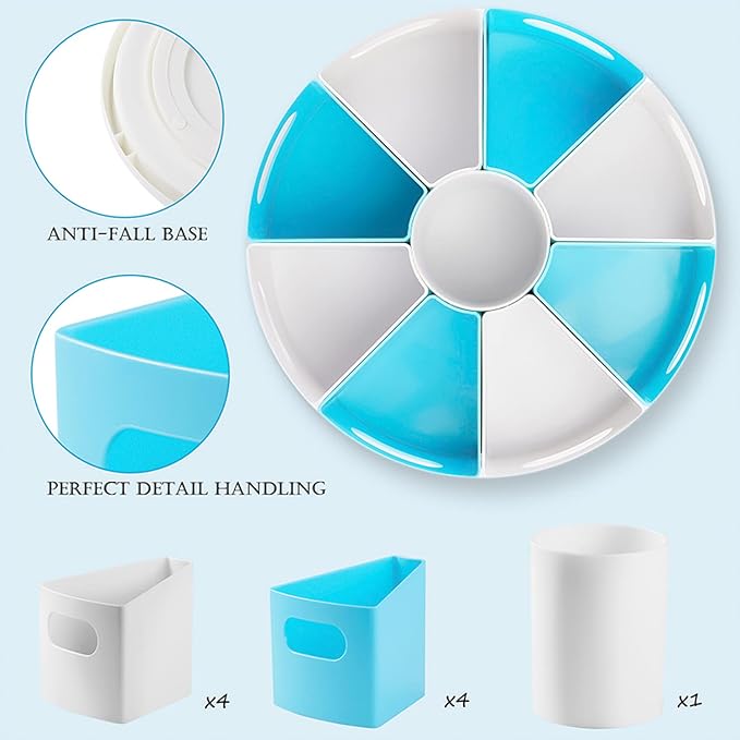 MeCids 360°Rotating Desk Organizers Homeschool Office Organization and Storage - Image 7