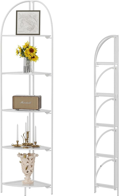Crofy Foldable 5 Tier Corner Shelf, Metal Corner Plant Stand by CrofyLLC