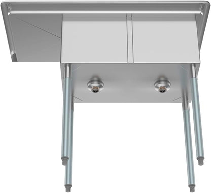 KoolMore 2 Compartment Stainless Steel NSF Commercial Kitchen Prep & Utility - Image 9