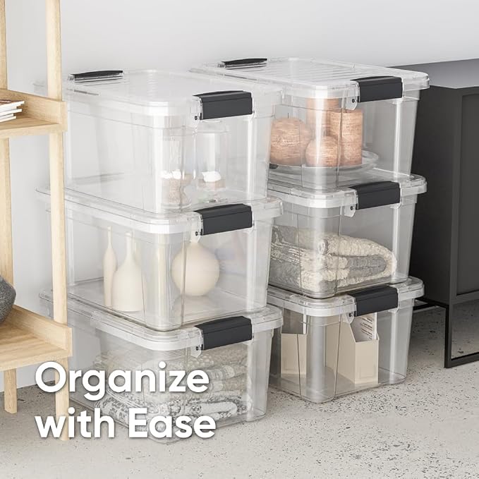 Superio Clear Storage Box with Lid, Plastic Container Bin - Image 5
