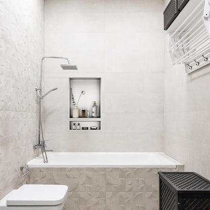 JQK Shower Niche No Tile Need, 304 Stainless Steel Recessed Shower Caddy - Image 6