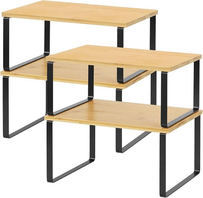 NEX Kitchen Cabinet and Counter Shelf Organizer, Stackable & Expandable by NEX