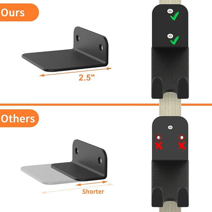 WALMANN 2 Pack Bike Pedal Hanger Wall Mount, Heavy Duty Horizontal Bike Rack - Image 4