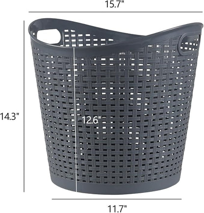 6 Packs 30 Liter Round Plastic Laundry Baskets, Large Basket - Image 4