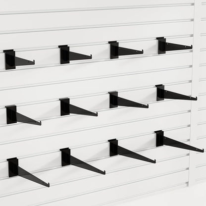 12" Black Slat Wall Shelf Brackets, Floating Metal Slat Wall Accessories - Image 9