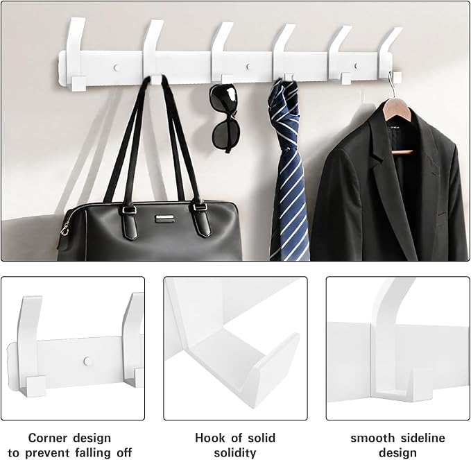 1 Pack Coat Rack Wall Mount, 17.3 in Wall Hooks - Image 4