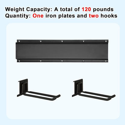 Garage Tool Organizer Wall Mount 16in- 2 Heavy Duty Hooks, 120lbs Capacity - Image 5