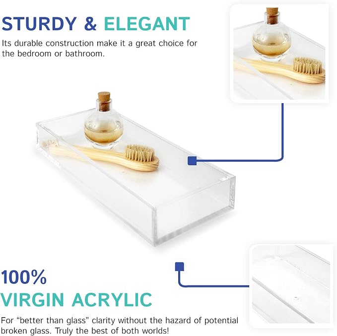 Huang Acrylic Clear Catchall Decorative Tray | Minimalistic Design - Image 5