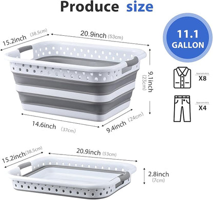 Monozuki Collapsible Plastic Laundry Basket 11.1 gallon Eco-recycled material - Image 7