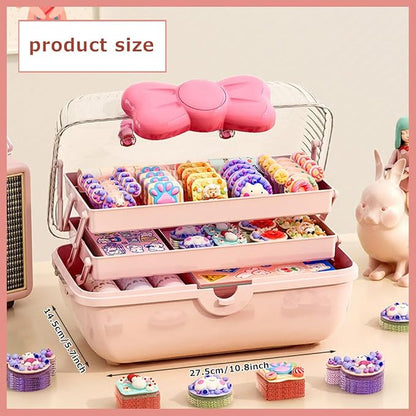 Girls Hair Accessories Storage Box Bow Switch Organizer Box Jewelry Box - Image 5
