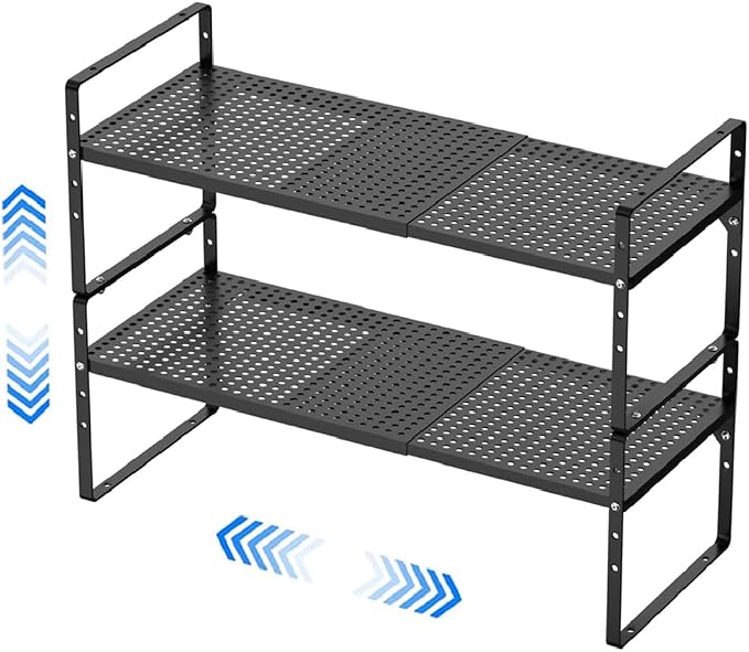 Expandable Kitchen Cabinet Shelf Organizers, Stackable Metal Pantry Storage by PerfectdesignforyourHOME