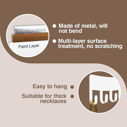 Wall Necklace Organizer Holder: Wall Mounted Jewelry Hanging Storage Necklaces - Image 5