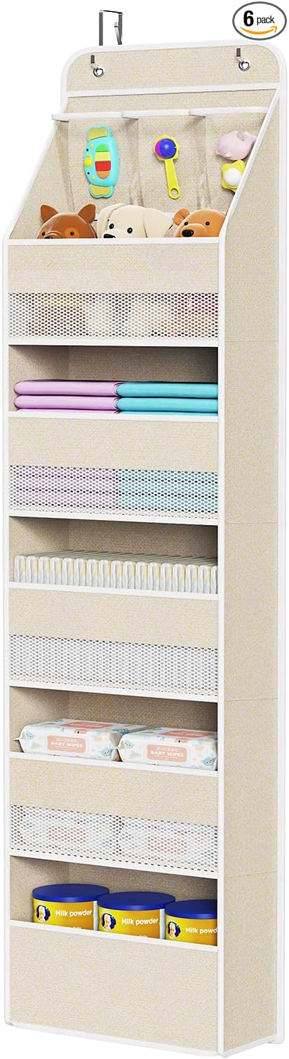 Univivi 6-Shelf Over Door Hanging Organizer Fabric Baby Door Storage by Univivi