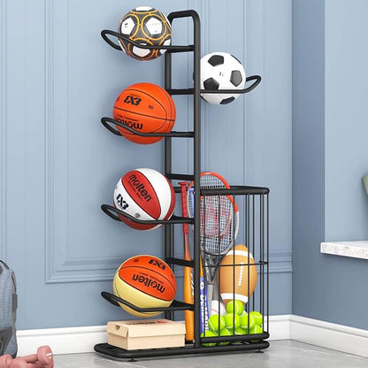 Sports Ball Storage Rack | Adjustable Vertical Stand - Image 5