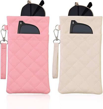 Double Eyeglass Case Soft Dual Glasses Case by FLYINGMAGE