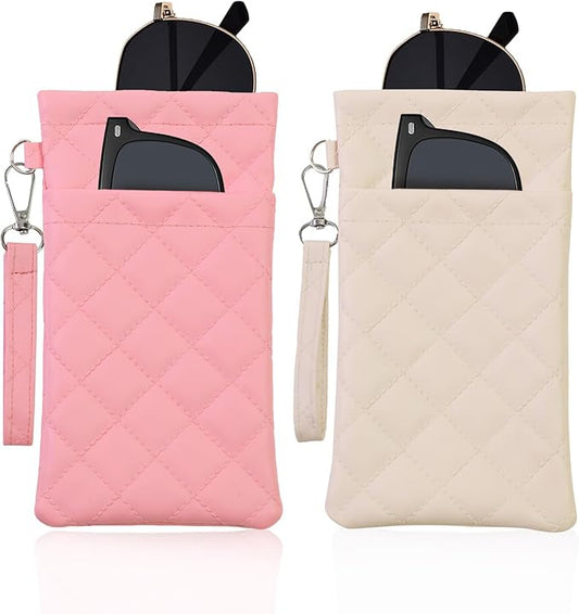 Double Eyeglass Case Soft Dual Glasses Case by FLYINGMAGE