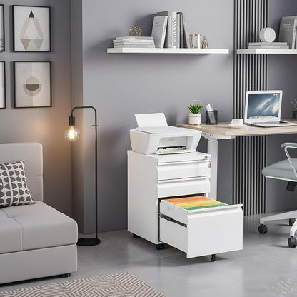 3-Drawer Metal Mobile File Cabinet by FEBORY