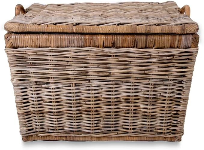 The Basket Lady Lift-Off Lid Wicker Storage Basket, 20 in L x 15 in W x 14 in H - Image 4