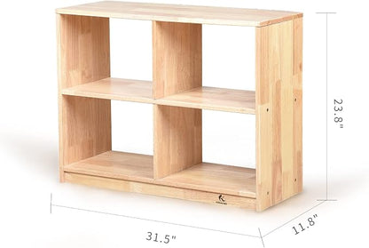 4-Compartment Storage Bookcase Montessori Shelf Organizer - Image 3