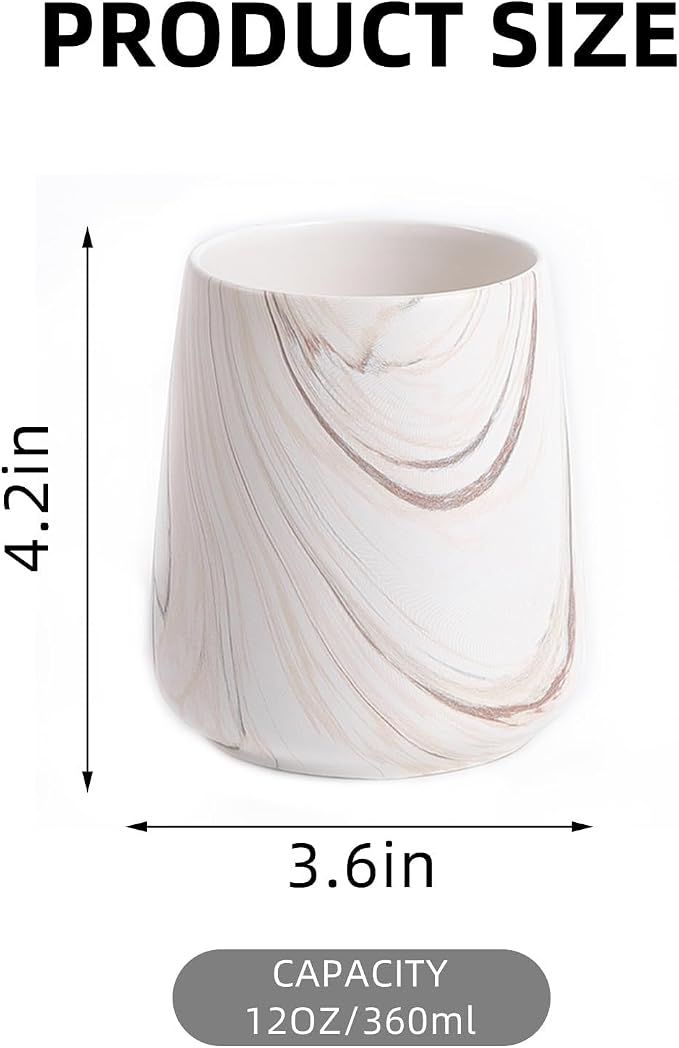 Marble Brown Toothbrush Holder for Bathroom - Image 6