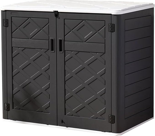 Resin Outdoor Storage Shed, 38 cu.ft Outdoor Storage Box Waterproof by Mrosaa