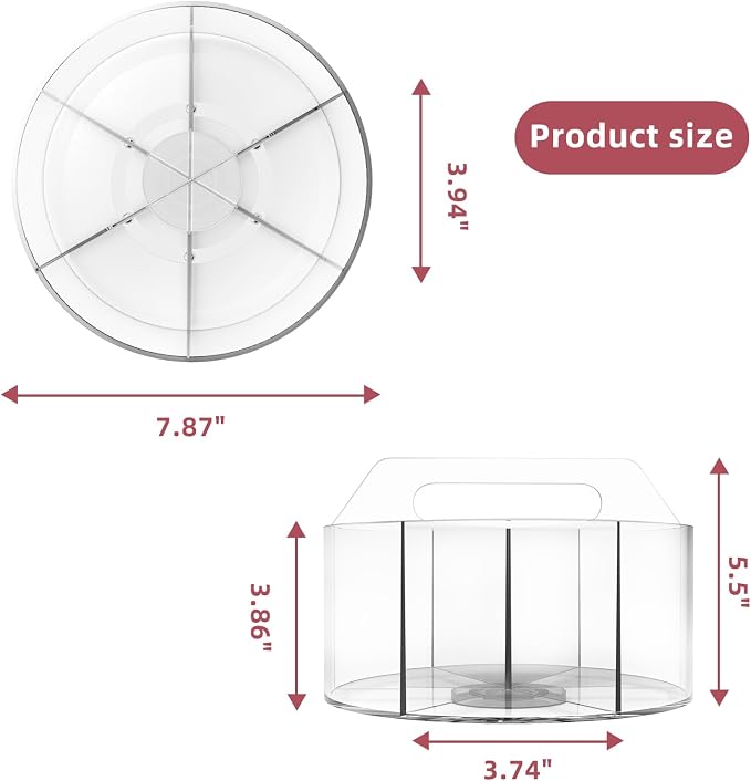 Absonic 2 Pack Acrylic Pen Organizer, 360 Rotating Clear Colored Pen and Pencil - Image 7