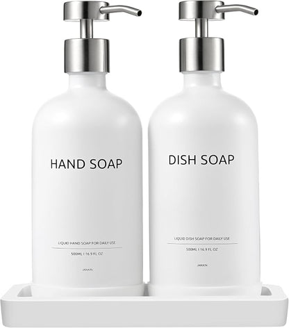 Glass Kitchen Soap Dispenser Set by Janxinmakeyouloveyourhome