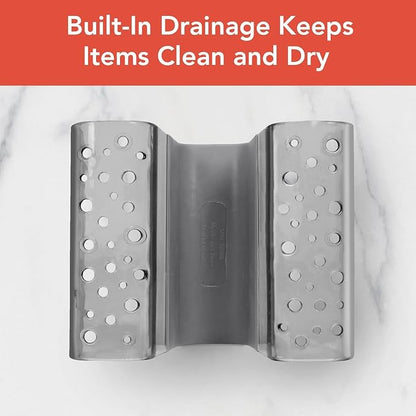 Spectrum Sink Saddle for Kitchen Sink Gray Slate Tint Sponge and Brush Holder - Image 5