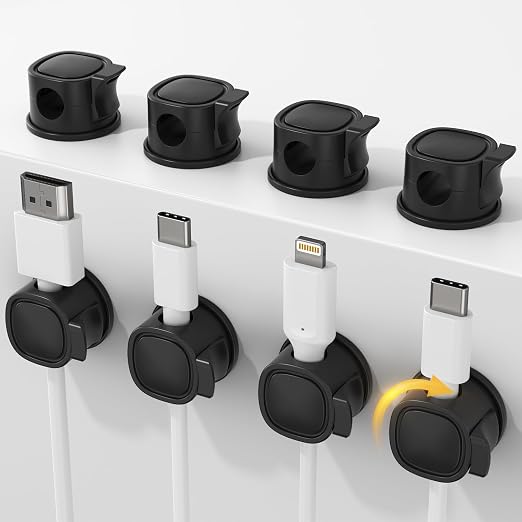 8Pack Rotatable Cord Organizer, INCHOR Cable Organizer, Spring Cable Clips by INCHOR