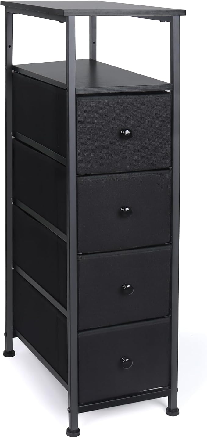 Narrow Dresser for Bedroom, Fabric Tall Dresser & Chests of Drawers by Unknown