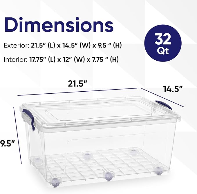 Superio Storage Bins with Lids- Clear Boxes - Image 2