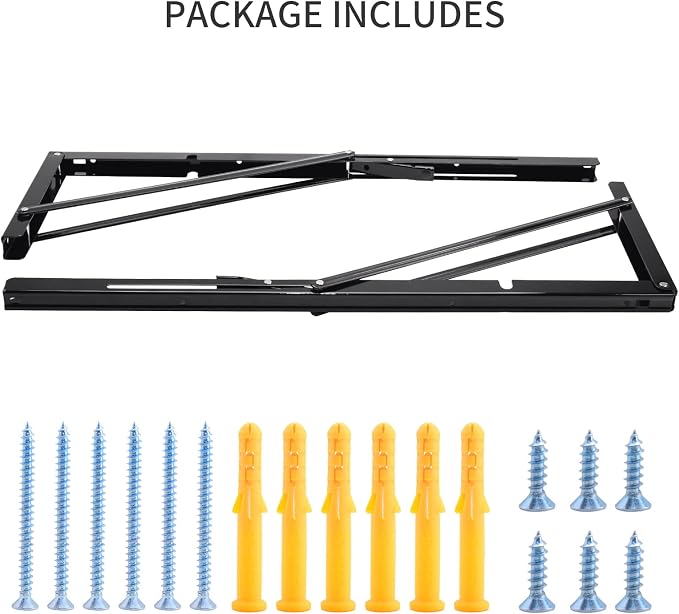 YUMORE Folding Shelf Brackets, 24 Inch Heavy Duty L Bracket, Max Load: 330lb - Image 7