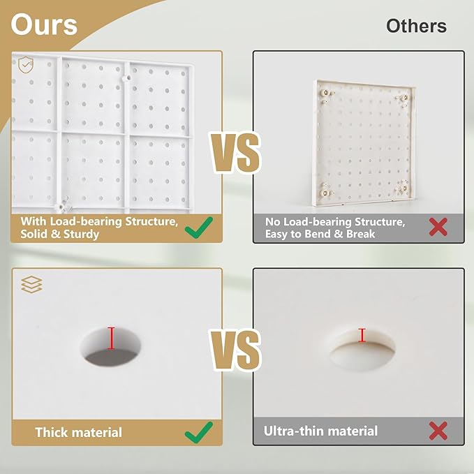FZK Peg board, Pegboard 32''*32'', Pegboard Wall Organizer, Peg boards - Image 3