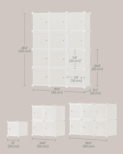 SONGMICS Cube Storage Organizer, Closet Storage Shelves, DIY Plastic Closet - Image 2