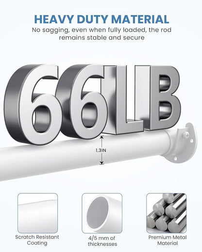 3 PACK Closet Rods for Hanging Clothes, 17 to 28 Inches Stepless Adjustable - Image 4