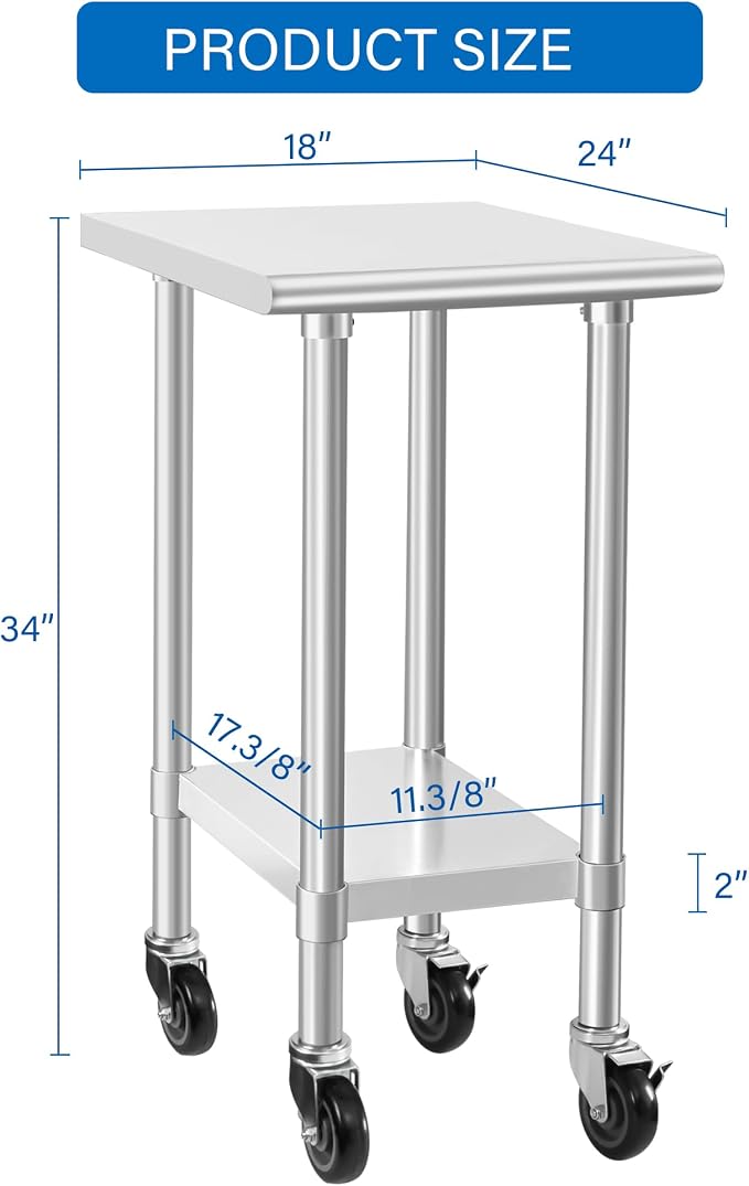 HARDURA Stainless Steel Commercial Table Prep & Work Table - Image 3
