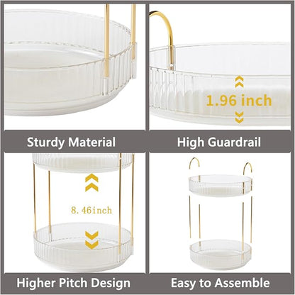 360 Rotating Makeup Organizer, 2 Tier Large Capacity Make Up Organizers and - Image 4