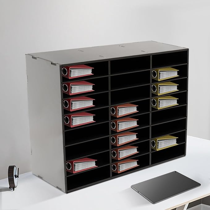 24 Compartments Literature Organizer, Desktop File Sorter Mail Center Paper - Image 4