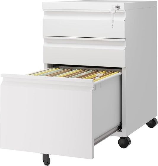 3 Drawer Mobile File Cabinet by LISSIMO