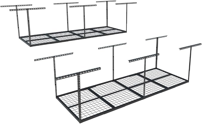 FLEXIMOUNTS 3x8 Overhead Garage Storage Rack, Adjustable Storage Organization by FLEXIMOUNTS