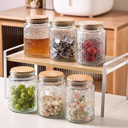 ANSQU Vintage Glass Jar with Lid, 23.7oz Airtight Glass Storage Canister Glass - Image 7