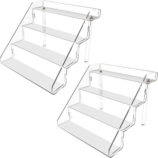 Clear Acrylic Display Risers Stand Set of 2, Perfume Organizer Holder And by Sezanrpt
