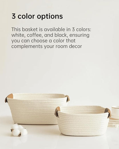 Large Cotton Woven Blanket Basket - Image 6