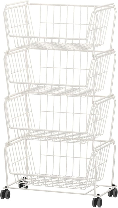 PUSDON Stackable Metal Storage Carts, Dual Use Shelf by PUSDON