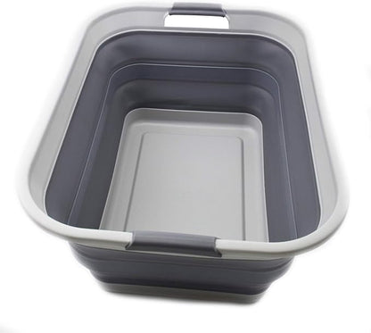 SAMMART 42L Collapsible Plastic Laundry Basket-Foldable Pop Up Storage by SAMMART