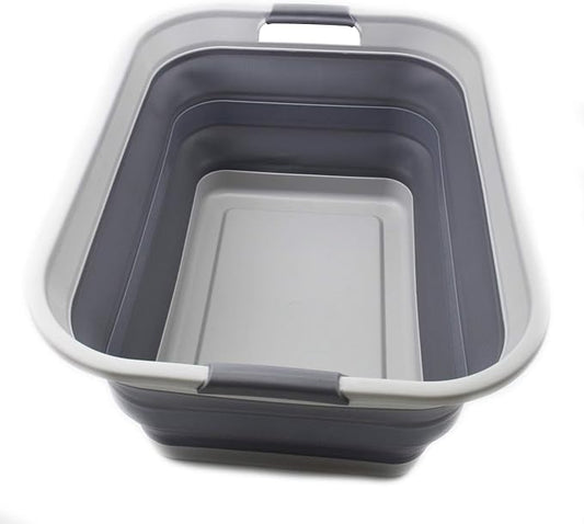 SAMMART 42L Collapsible Plastic Laundry Basket-Foldable Pop Up Storage by SAMMART