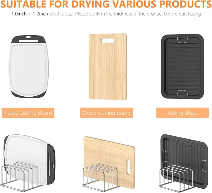 Cutting Board Holder Stand, Chopping Board Storage Rack, Cutting Board Organizer - Image 4